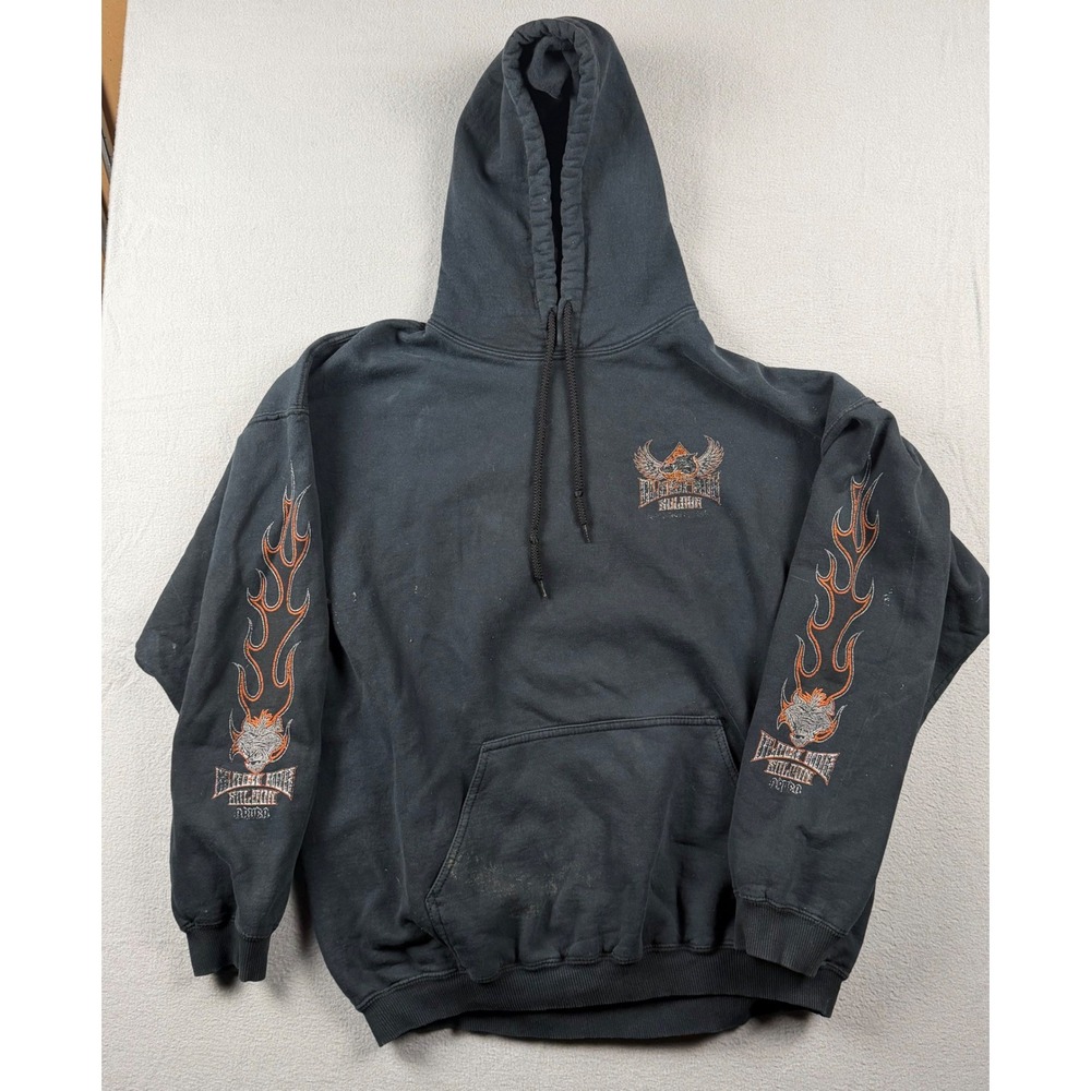 Black Hog Saloon Aruba Hoodie Mens XL Black Biker Graphic Pullover Gildan
